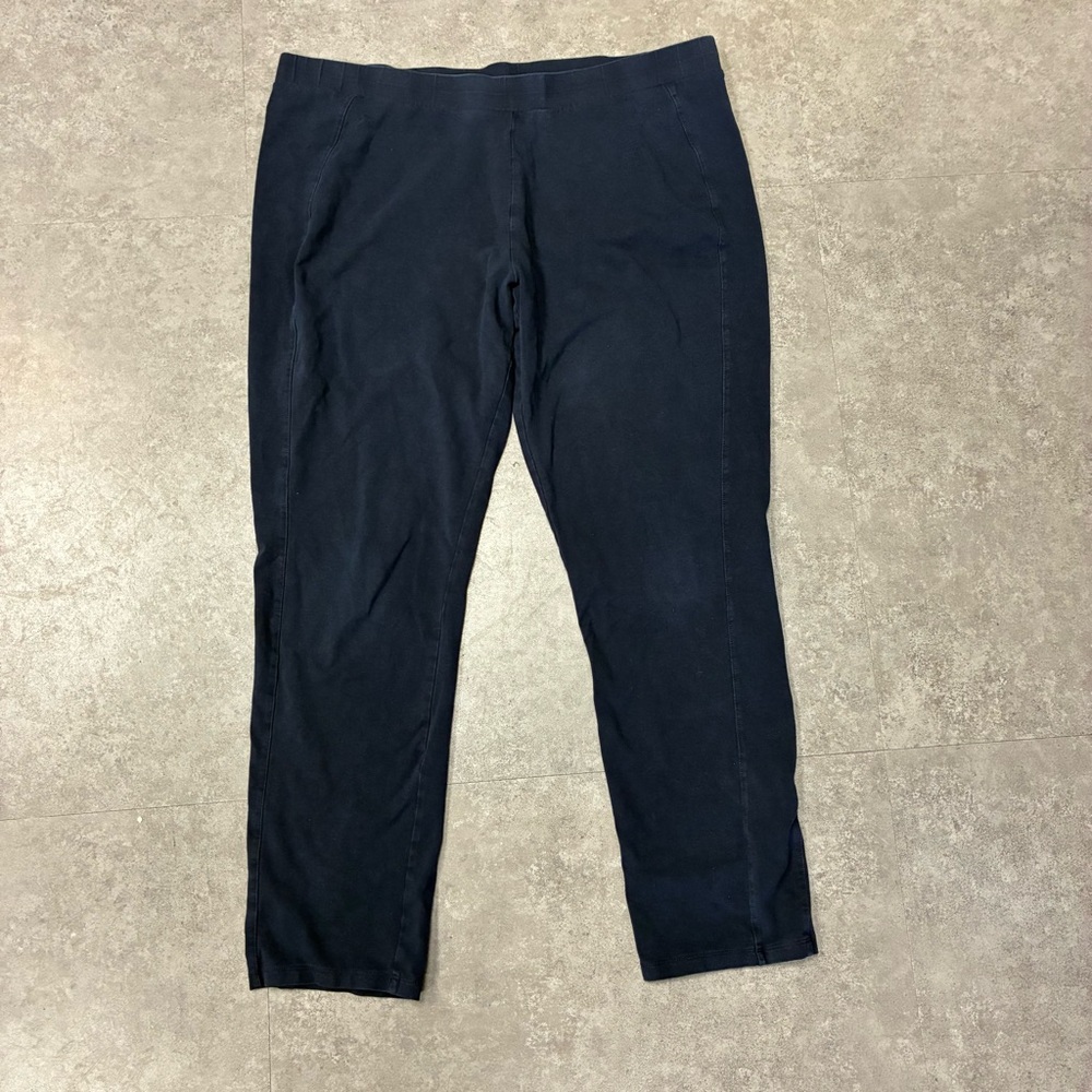 Susan Graver Women's Navy Straight Leg Pants